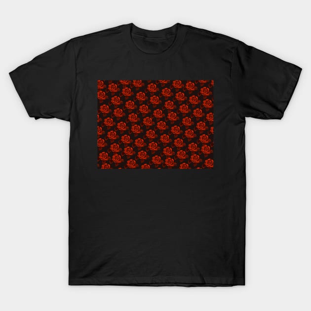 Velvet Red Roses T-Shirt by Almanzart